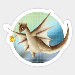 Kawaii Flying Squirrel Dragon - With Background Sticker